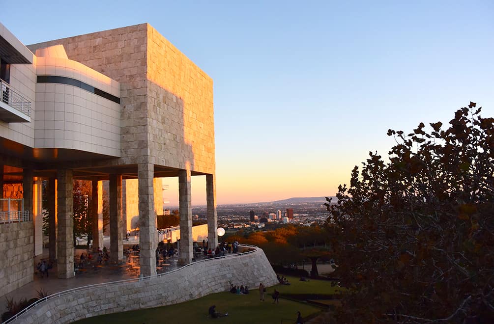 Sunset reflecting off the Getty Center