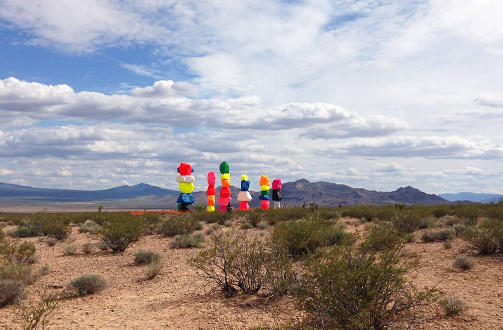 Seven Magic Mountains from a distance
