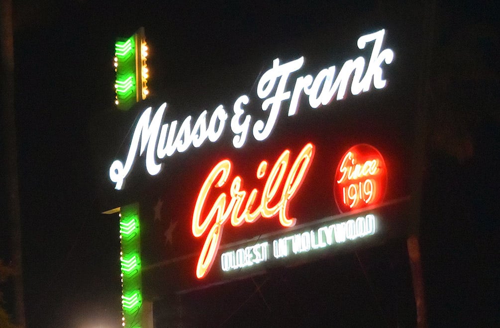 Musso and Frank Grill neon sign