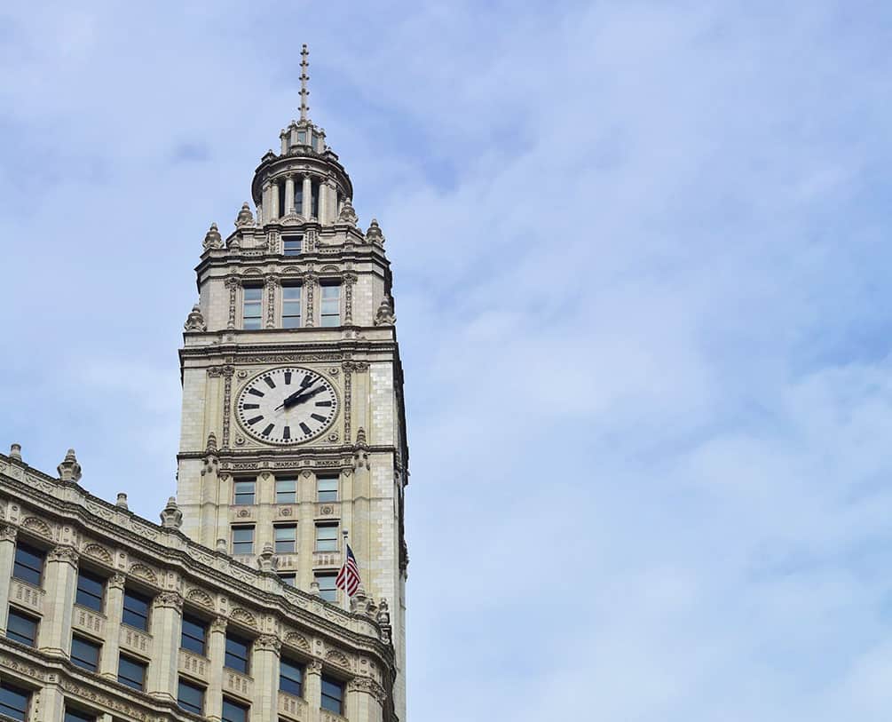 Wrigley Clock Tower on the Chicago Architectural Cruise