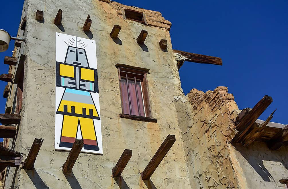 Cabot Museum adobe house with Kachina painting