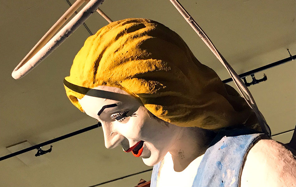 The Blue Angel sign in Las Vegas, side head shot