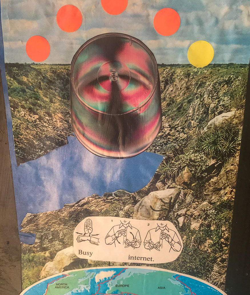 Internet and sign language artwork in the Dream Wanderer bus