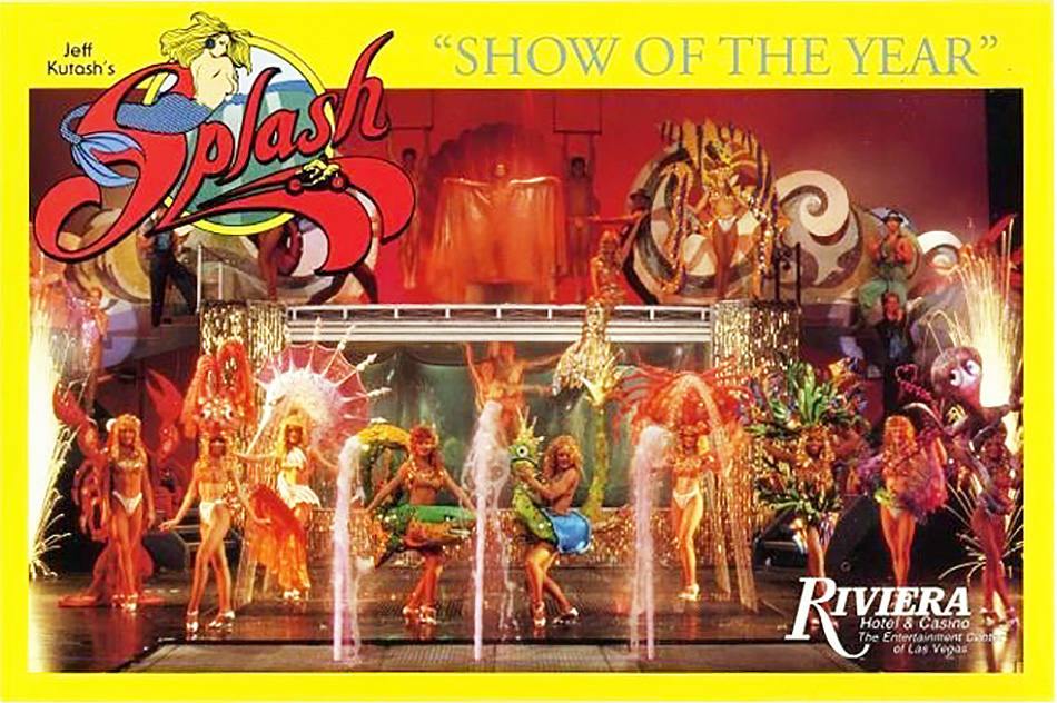 Splash postcard with costumes designed by Pete Menefee